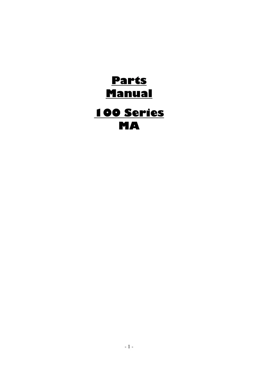 Dowdeswell 100 Ma Parts Manual
