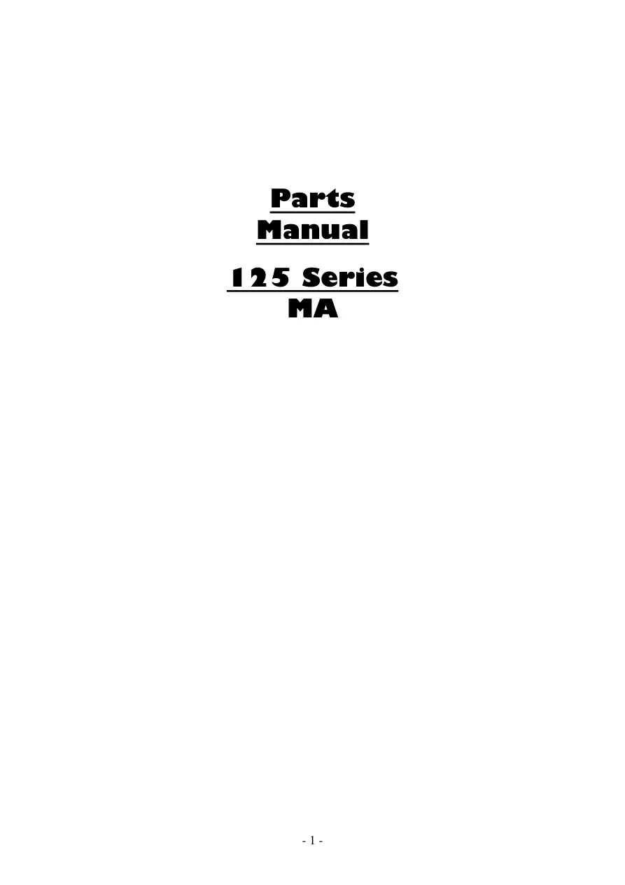 Dowdeswell 125 Ma Parts Manual