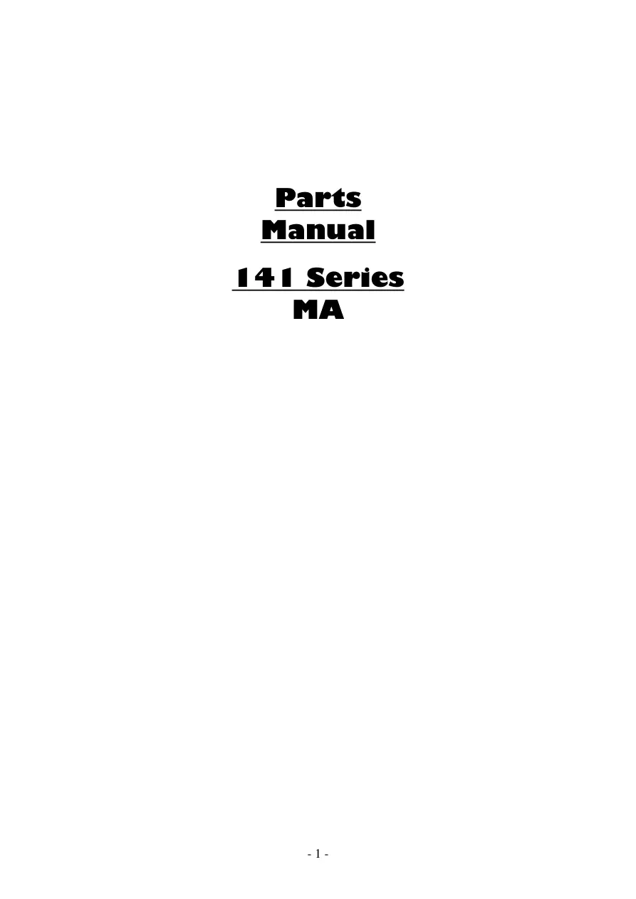 Dowdeswell 141 Ma Parts Manual