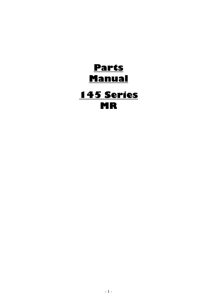 Dowdeswell 145 Mr Parts Manual