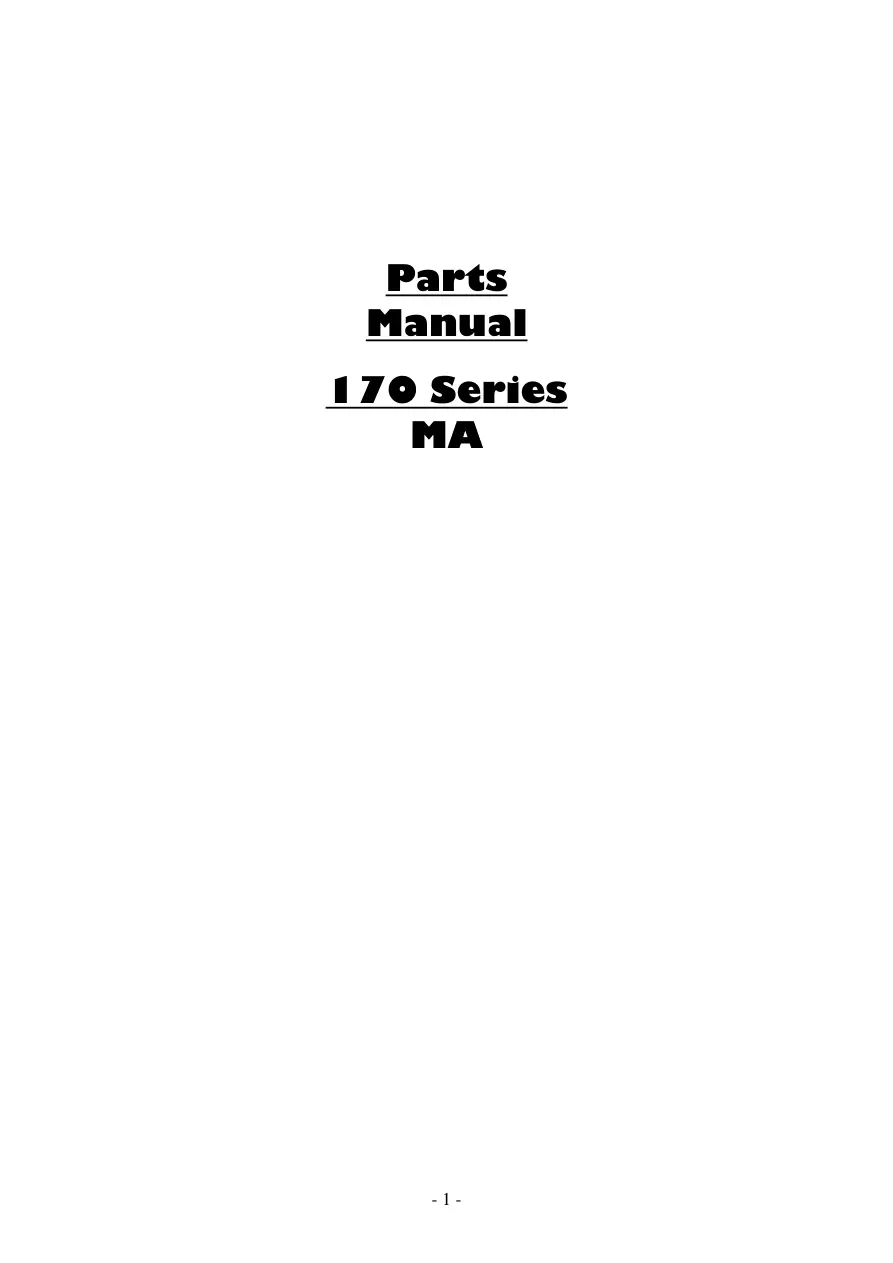 Dowdeswell 170 Ma Parts Manual