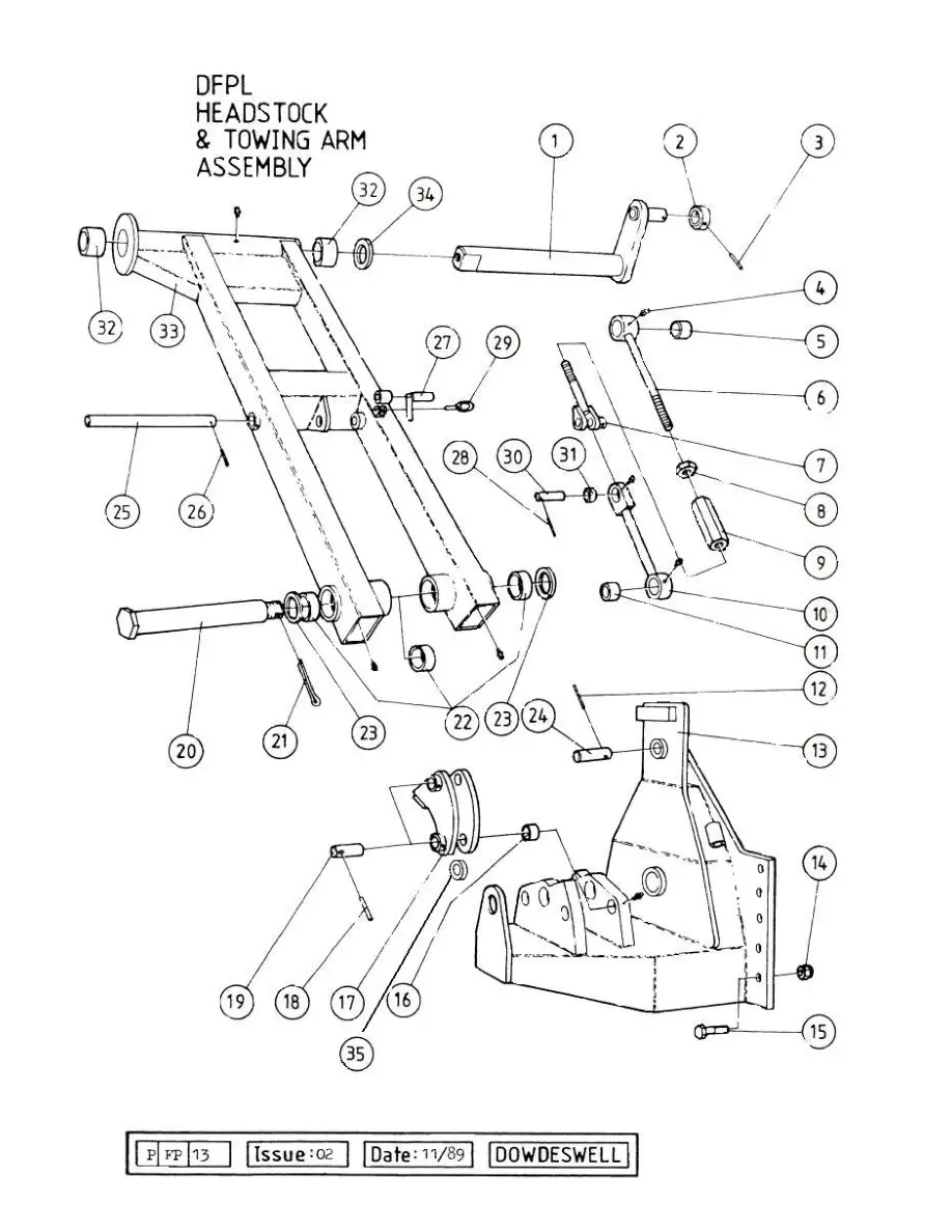 Dowdeswell Dfpl Headstock Towing Arm Operators Manual
