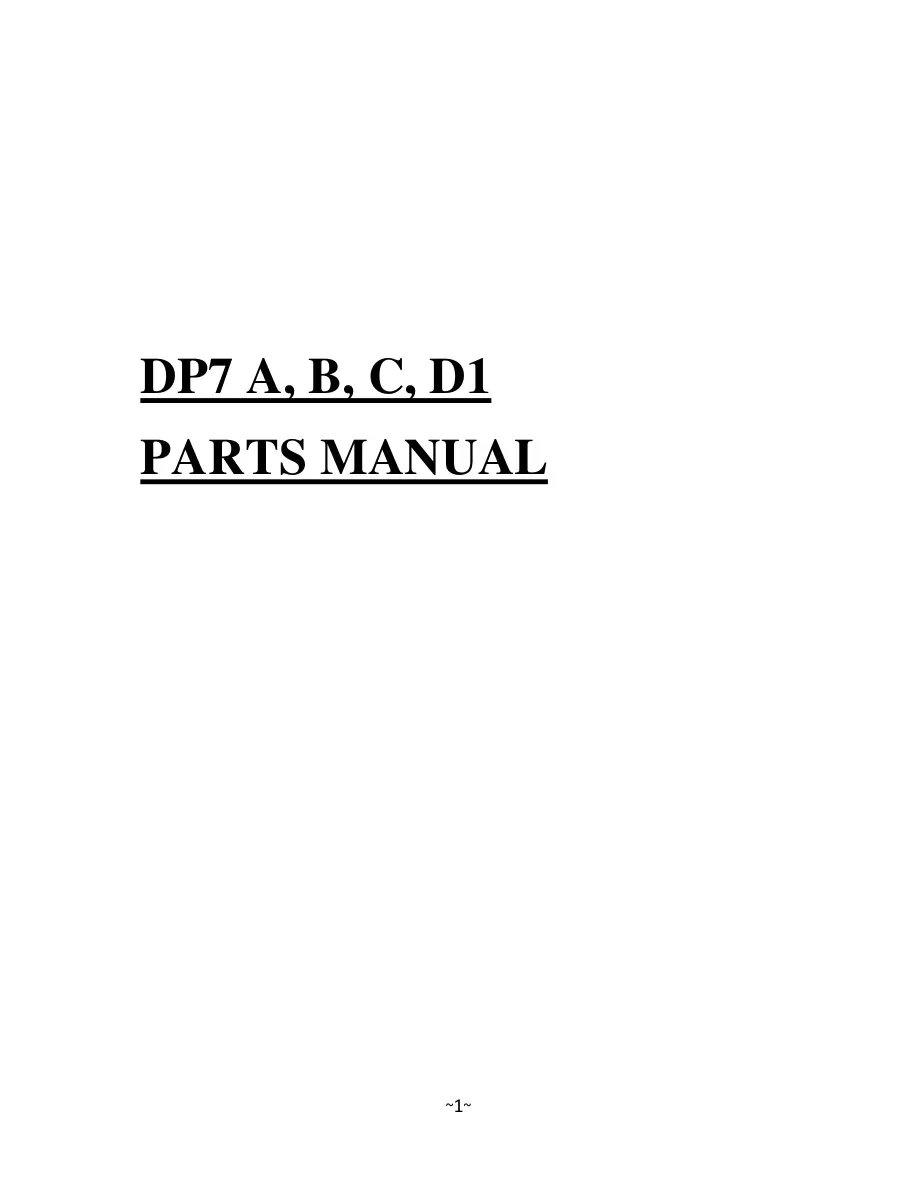 Dowdeswell Dp7 Abc D1 Parts Manual
