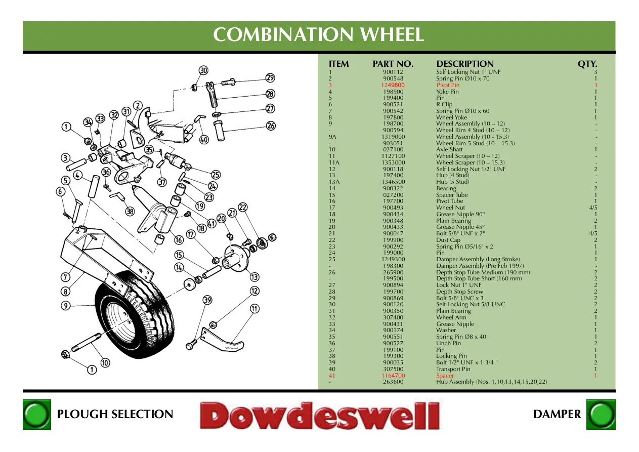 Dowdeswell Wheel Dp7 After 1997 Parts Manual