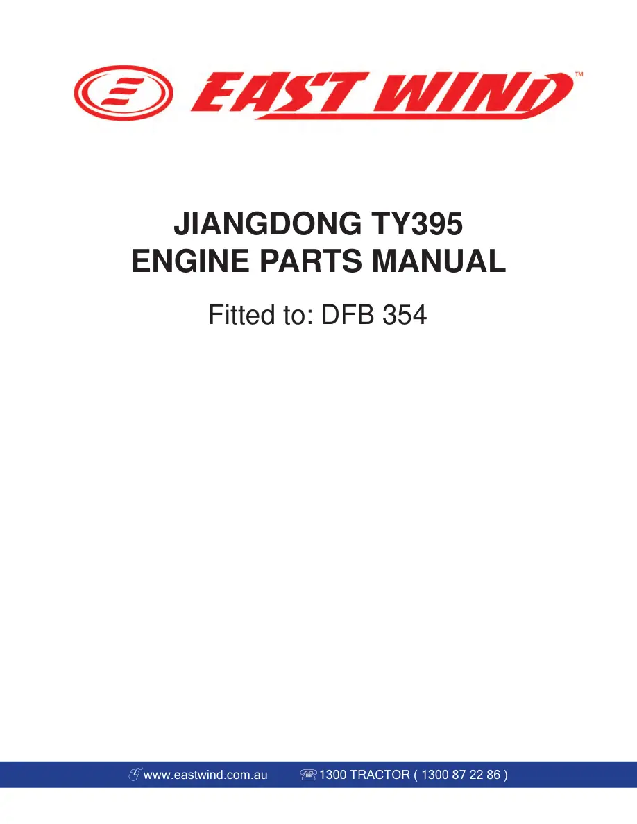 DongFeng Eastwind Jiangdong Ty395 Dfb354 Parts Manual