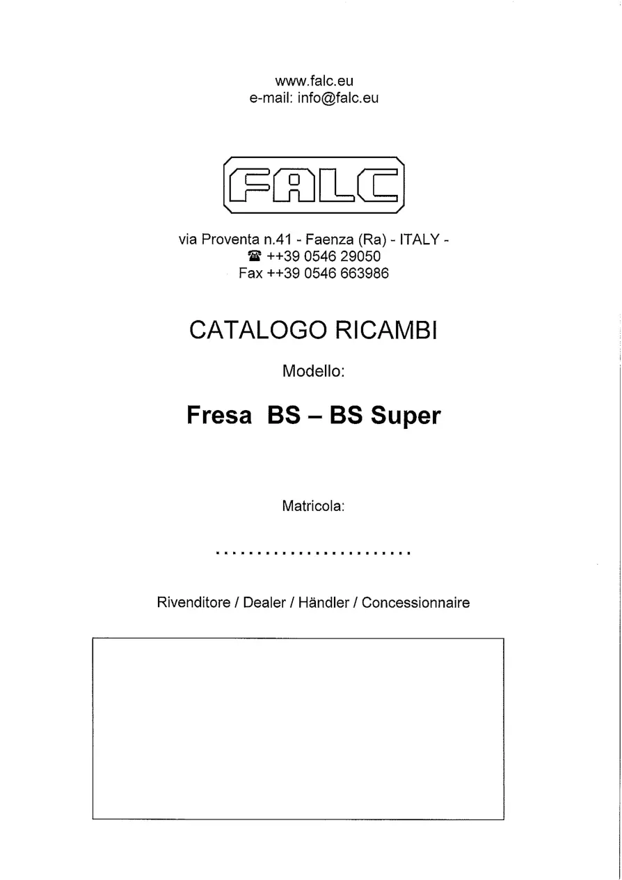 Falc Bs Bs Parts Manual