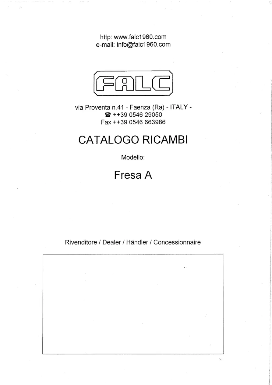 Falc Fresa A Parts Manual