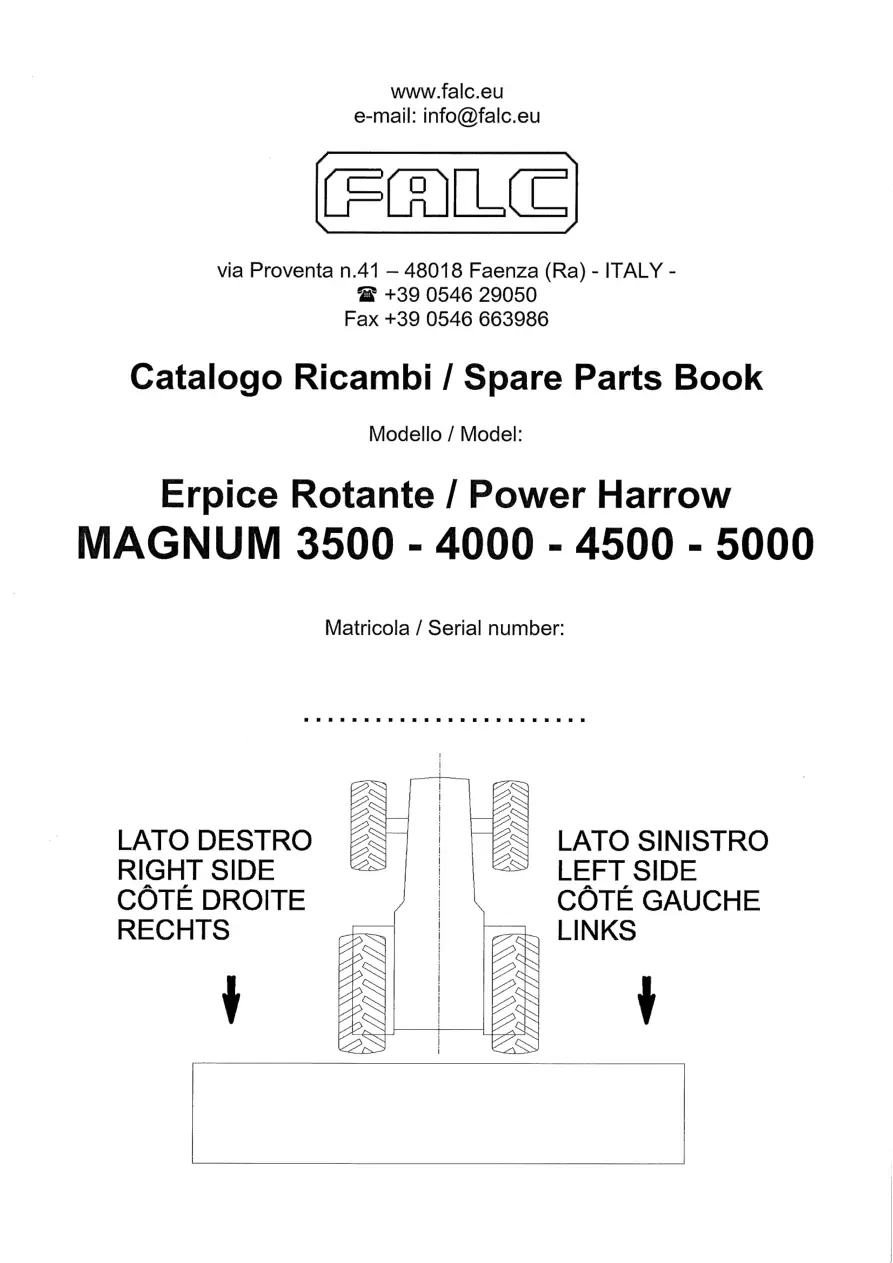 Falc Magnum 3500 4000 4500 5000 Parts Manual