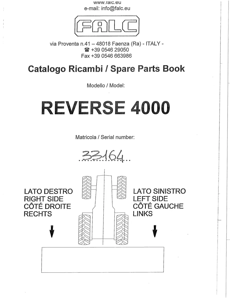 Falc Reverse 4000 Parts Manual