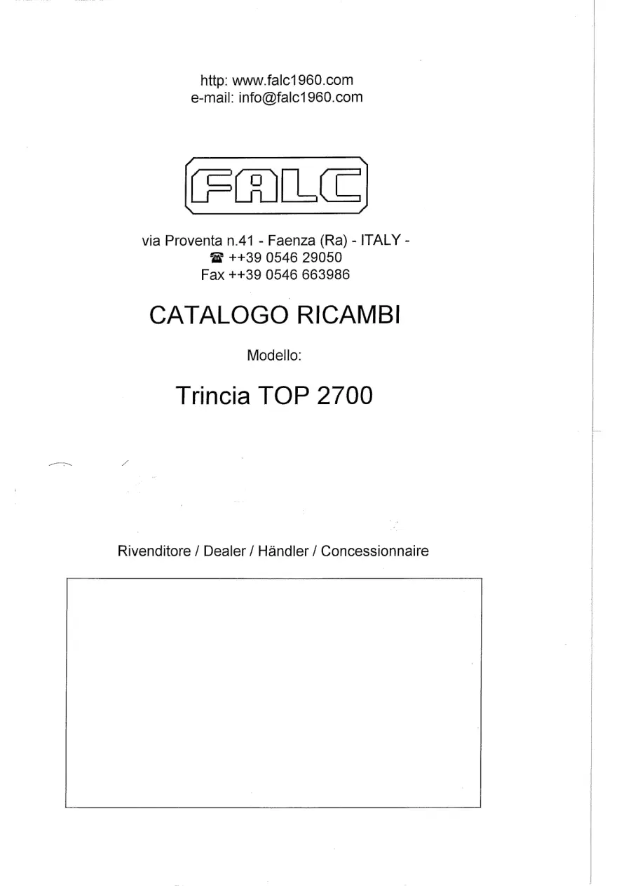 Falc 2700 Parts Manual