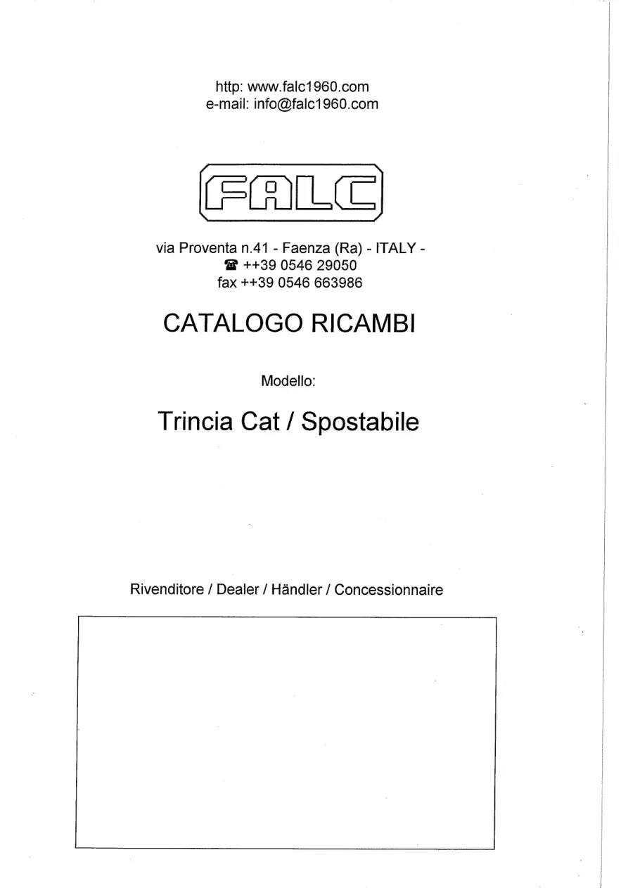 Falc Trincia Cat Spostabile Parts Manual