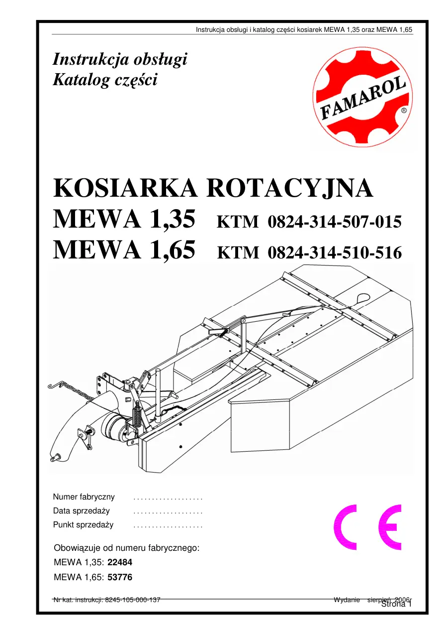 Famarol Mewa 1.35 1.65 Parts Manual