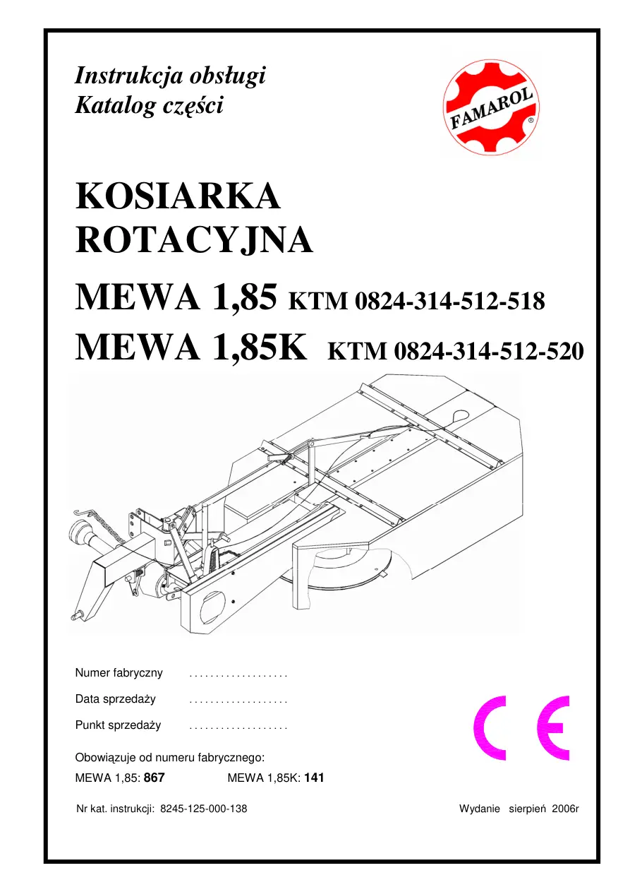 Famarol Mewa 1.85 Parts Manual