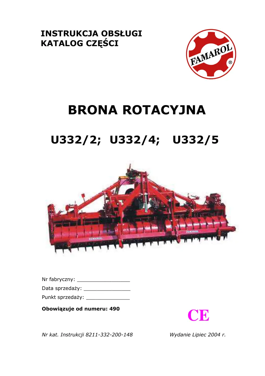 Famarol U332 Parts Manual
