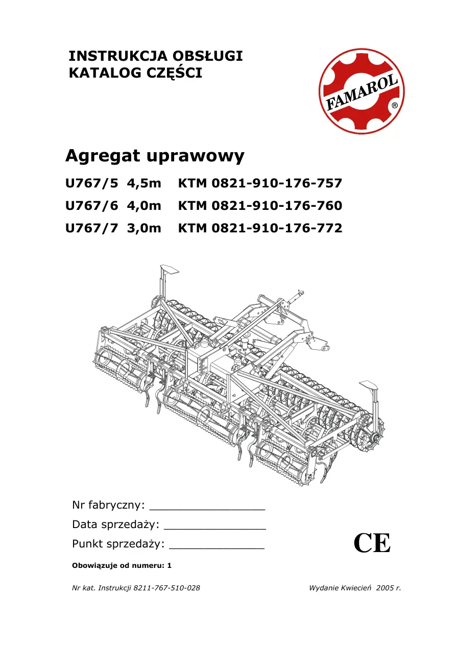 Famarol U767 Parts Manual