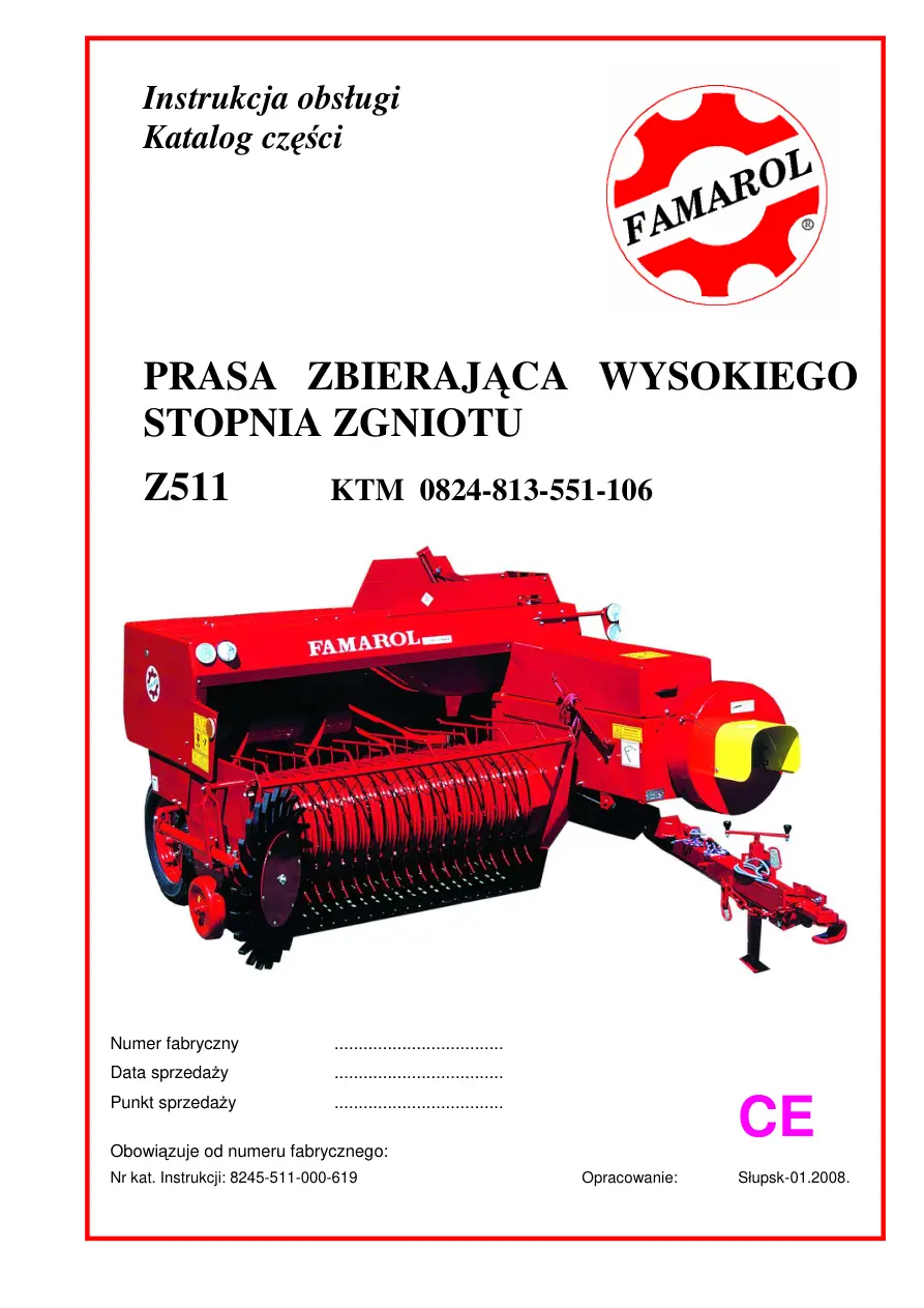 Famarol Z511 Parts Manual
