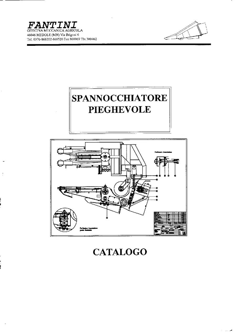 Fantini Header 1995 Spannocchiatore Pieghevole 1995 Parts Manual