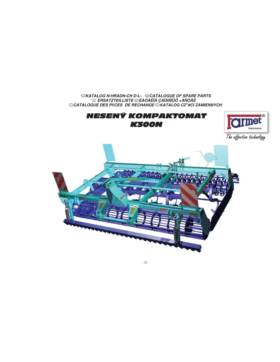 Farmet Kompaktomat K300N Parts Manual