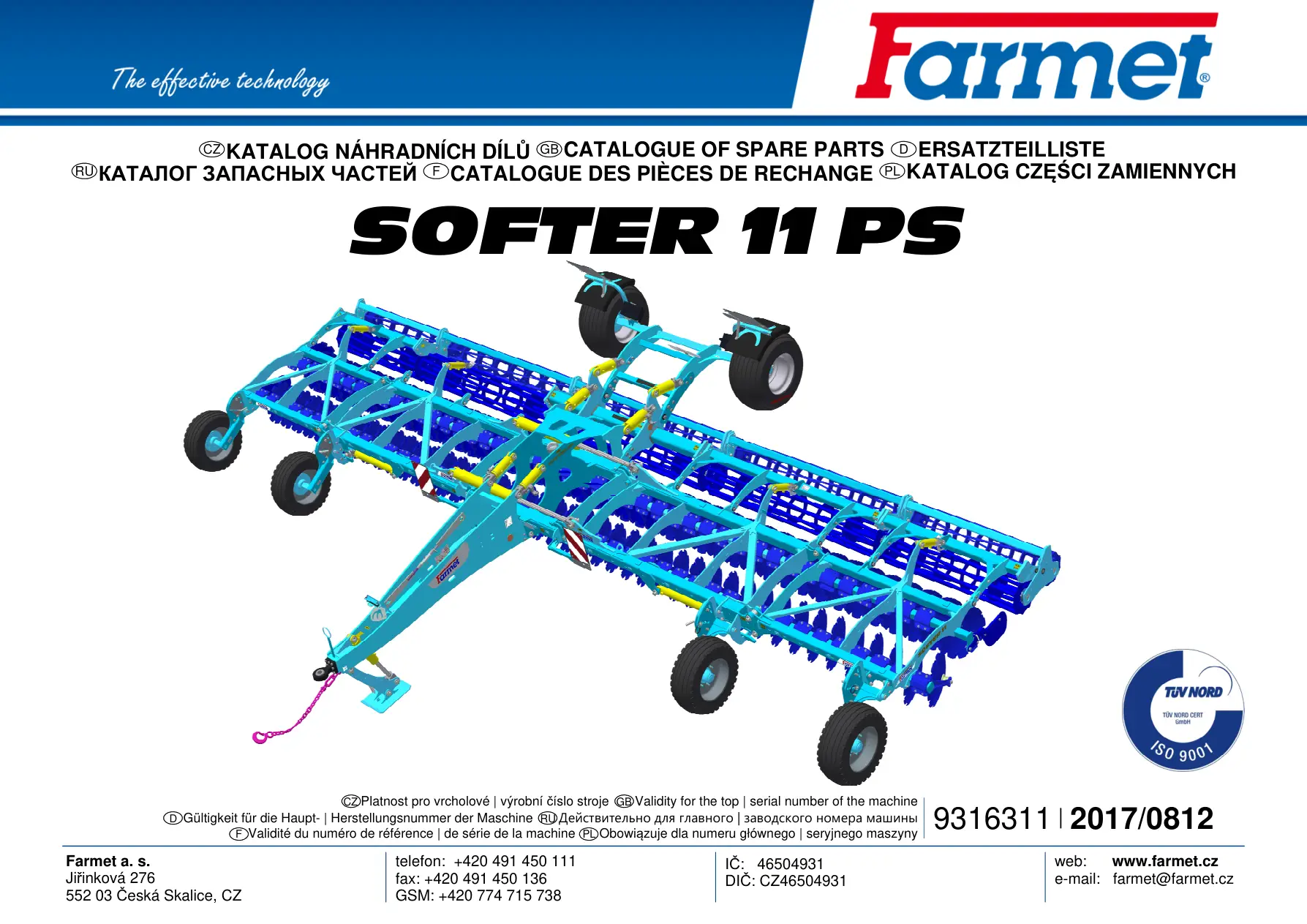Farmet Softer 11 Ps 2017 (2) 2017 Parts Manual