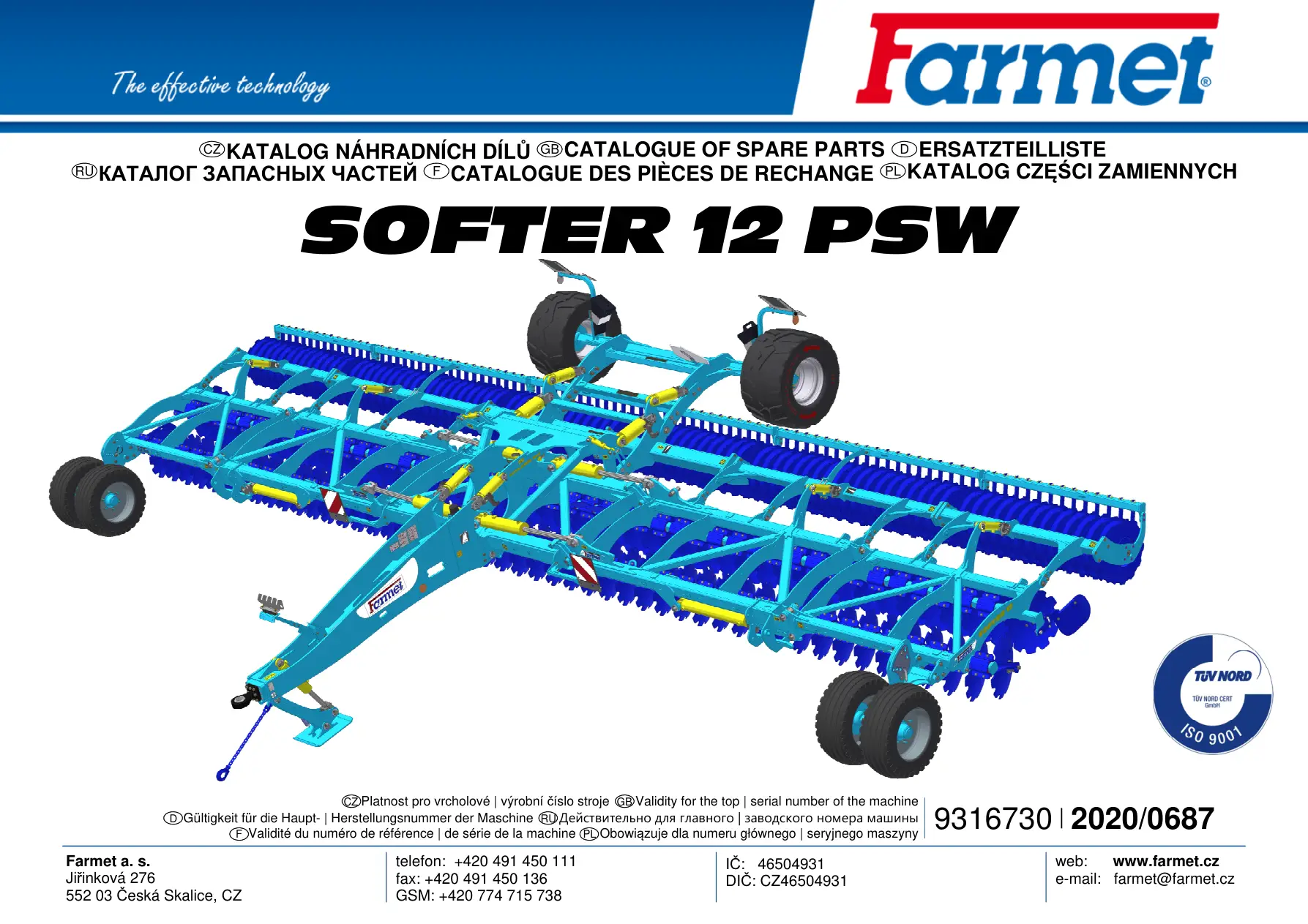 Farmet Softer 12 Psw (2) Parts Manual