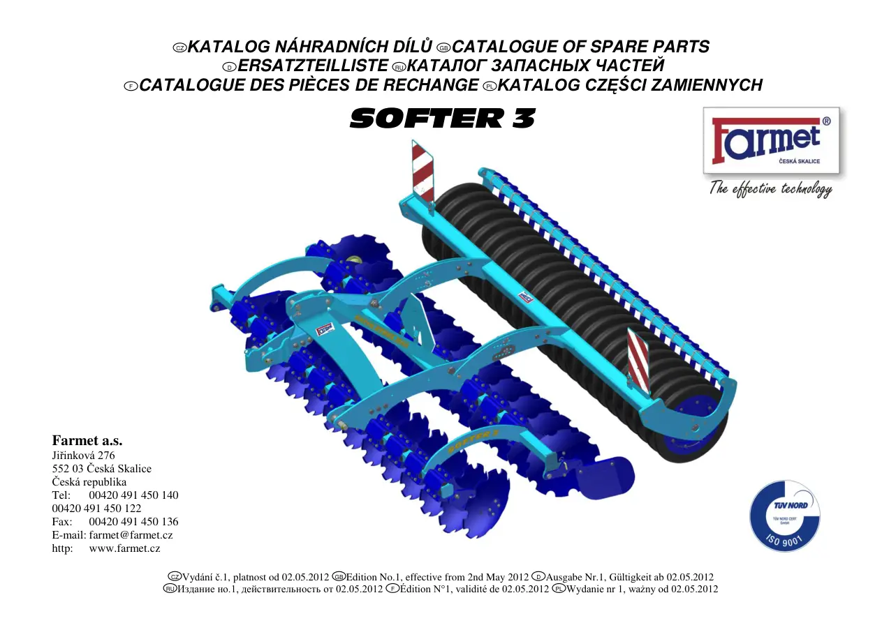 Farmet Softer 3 Parts Manual