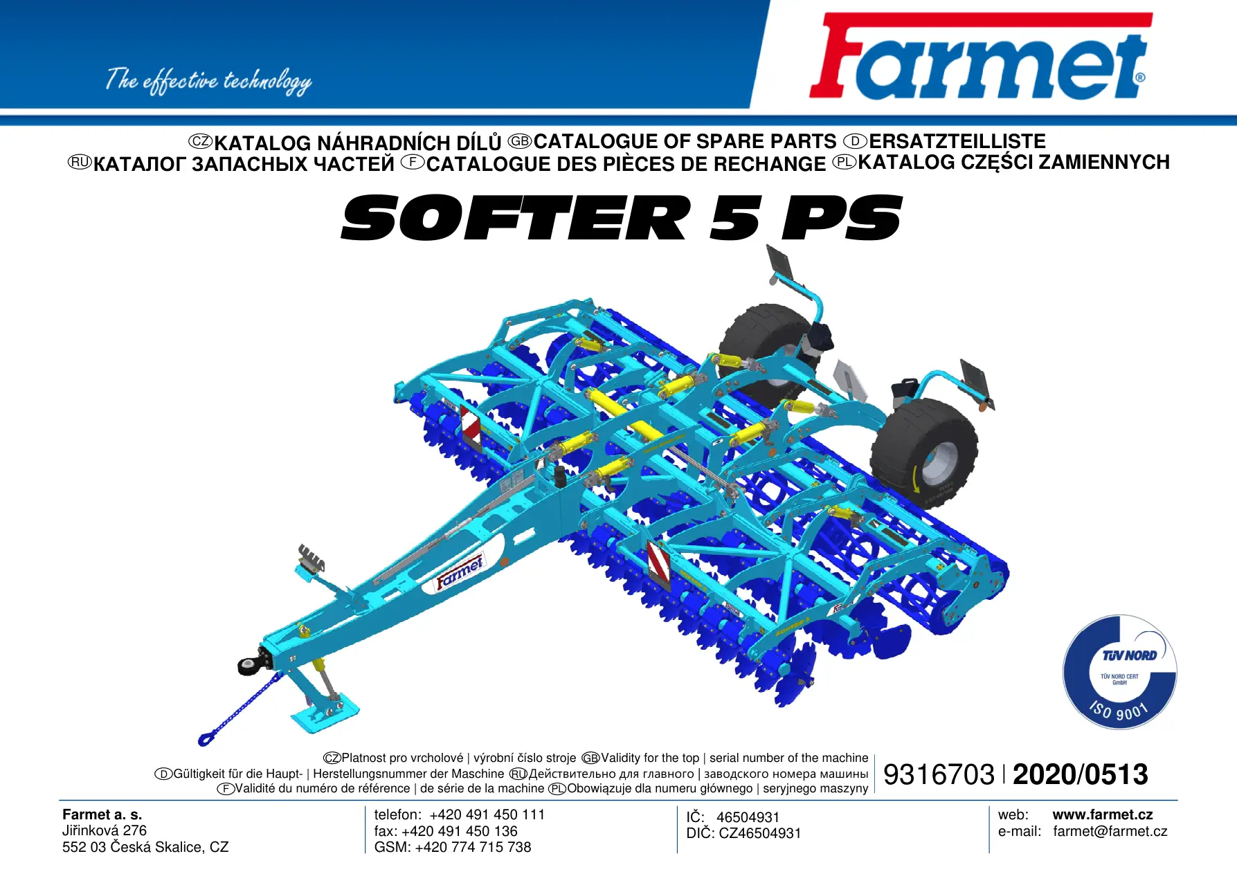 Farmet Softer 5 Ps Parts Manual