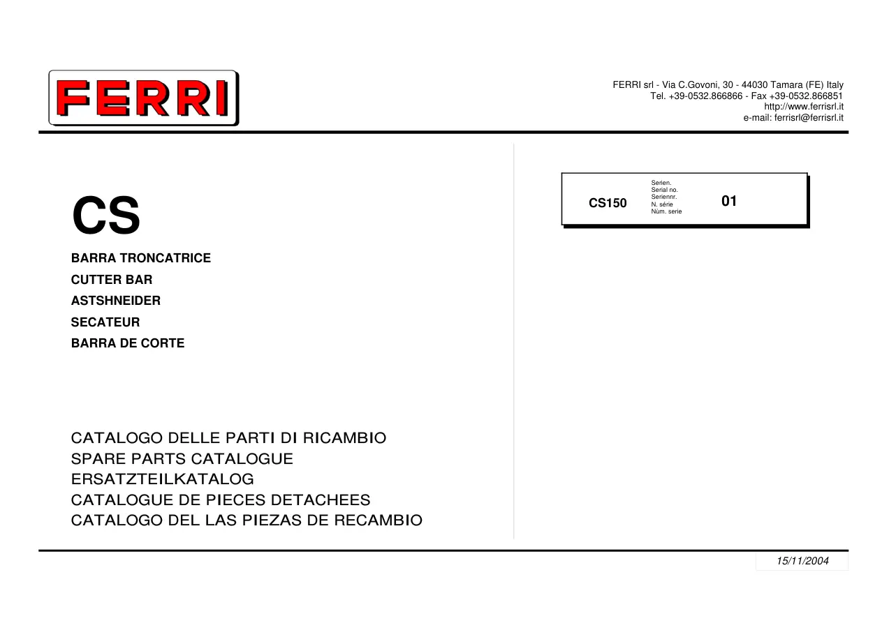 Ferri Cs150 Parts Manual