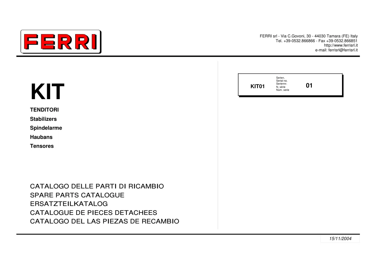 Ferri Kit01 Parts Manual