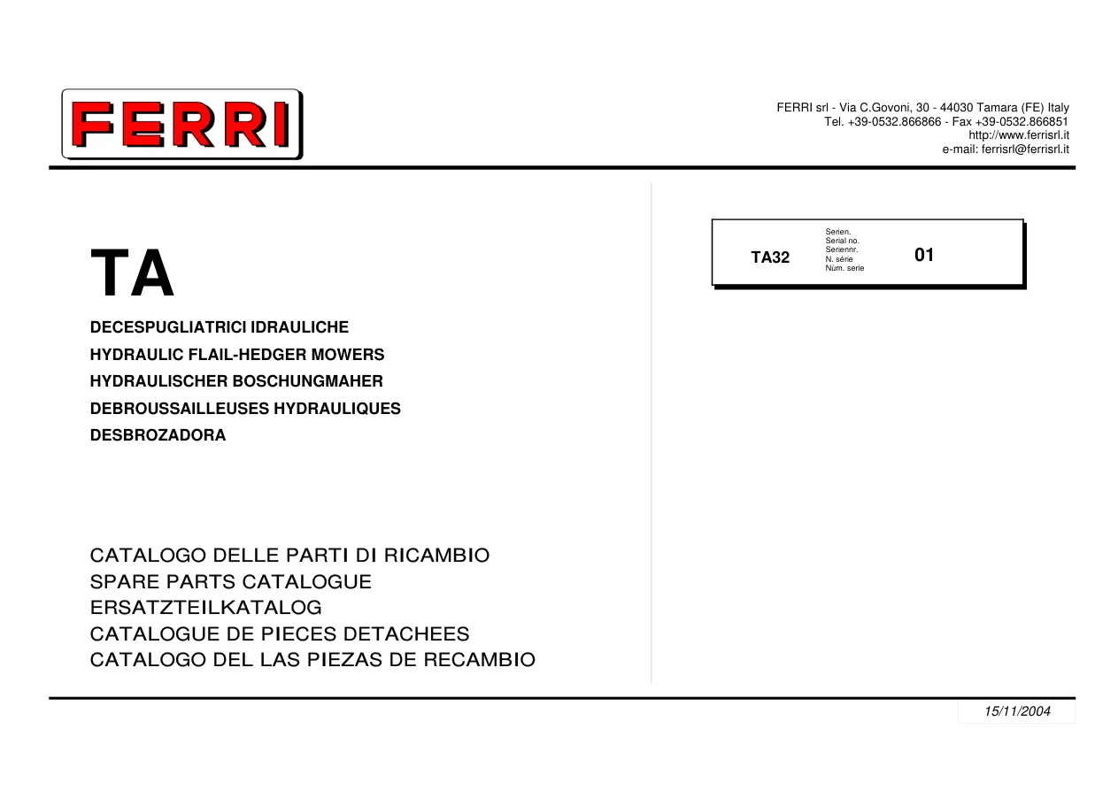 Ferri Ta32 Parts Manual