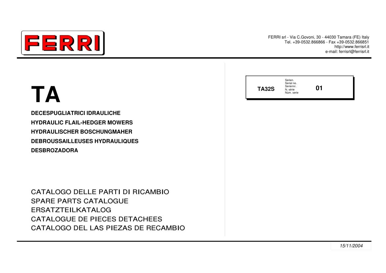 Ferri Ta32S Parts Manual