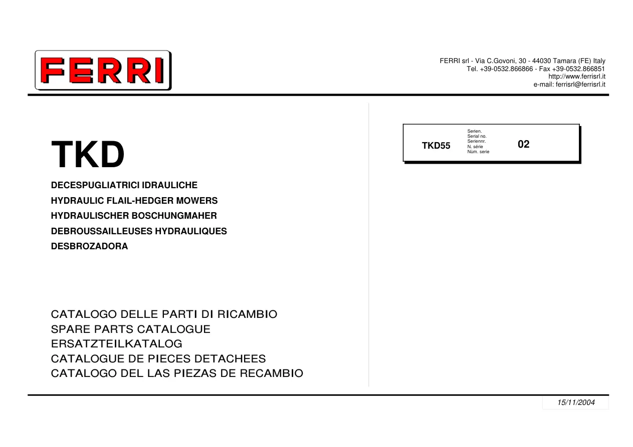 Ferri Tkd55 Parts Manual