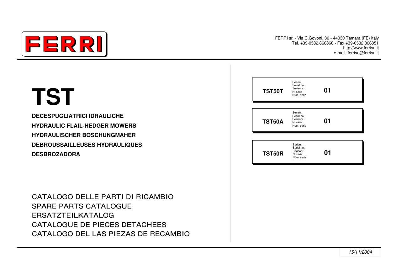 Ferri Tst50T Parts Manual