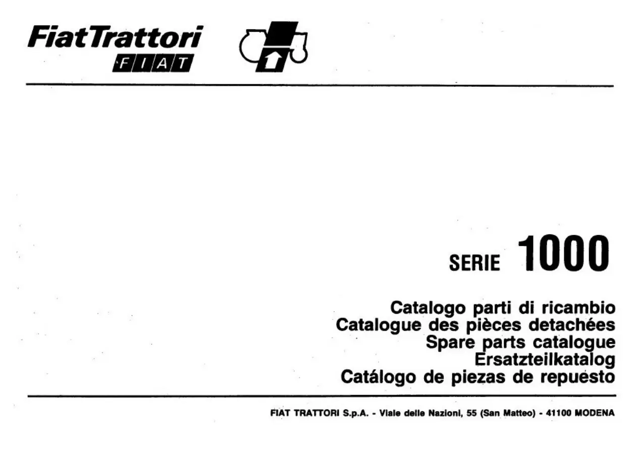 Someca Fiat Trattori 1000 Parts Manual