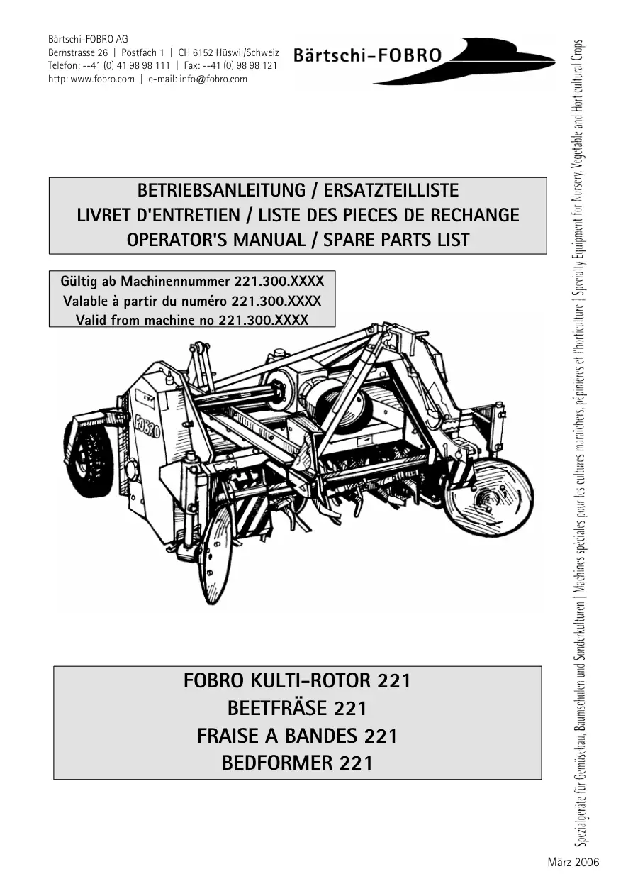 Fobro Kultirotor 300 Parts Manual