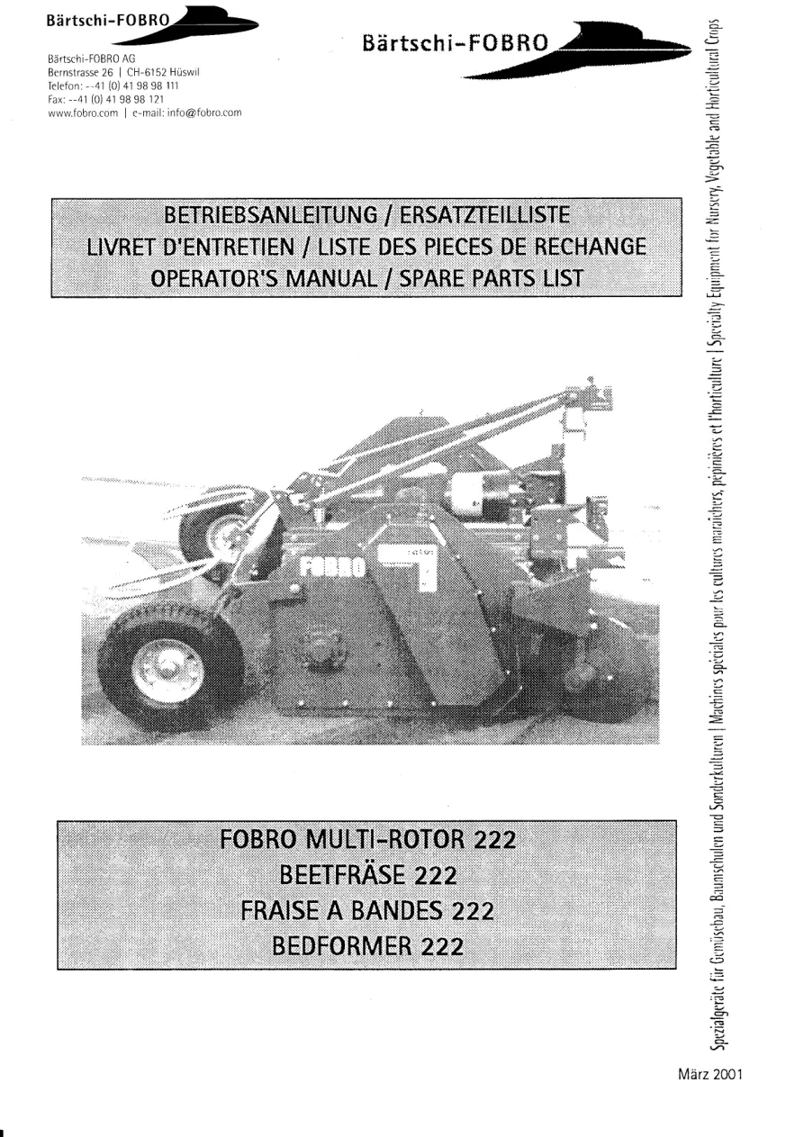 Fobro Multirotor 222 Parts Manual