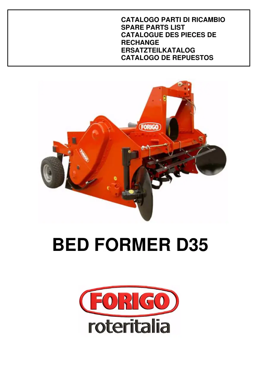 Forigo D35 Parts Manual