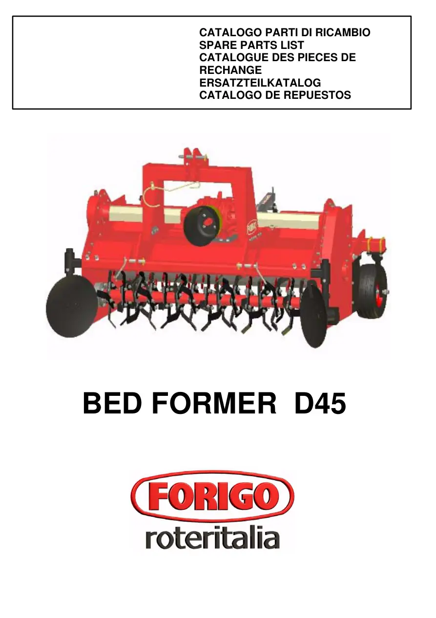 Forigo D45 Parts Manual