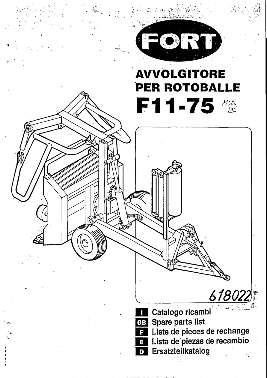 Fort Avvolgitore Per Rotoballe F11 75 618022 Parts Manual
