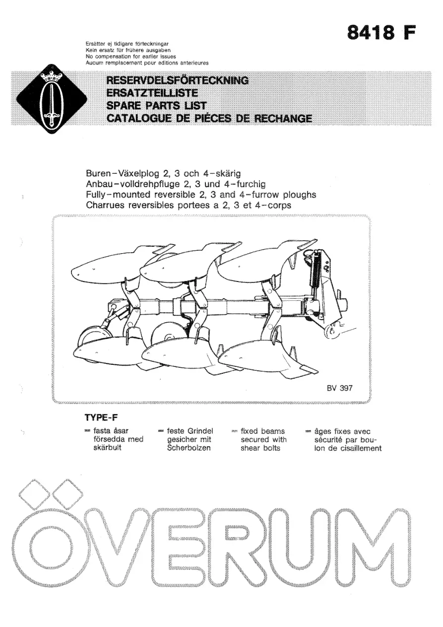 Overum 2 4 1984 Parts Manual