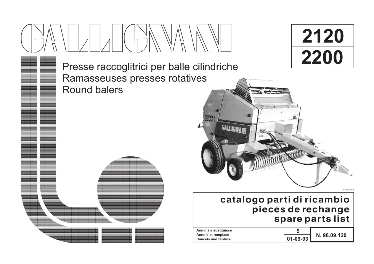 Gallignani 2120 2200 Parts Manual