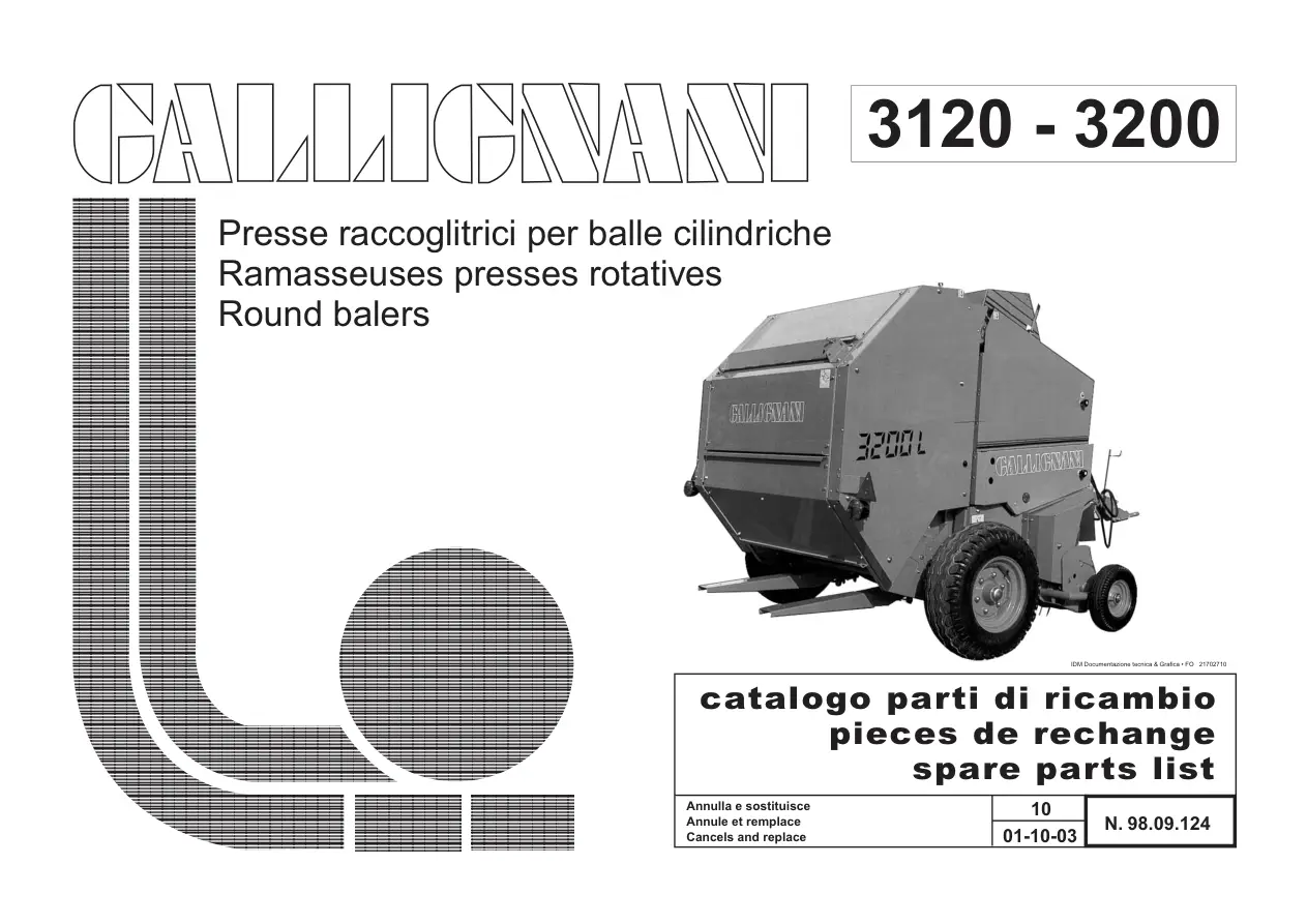 Gallignani 3120 3200 Parts Manual