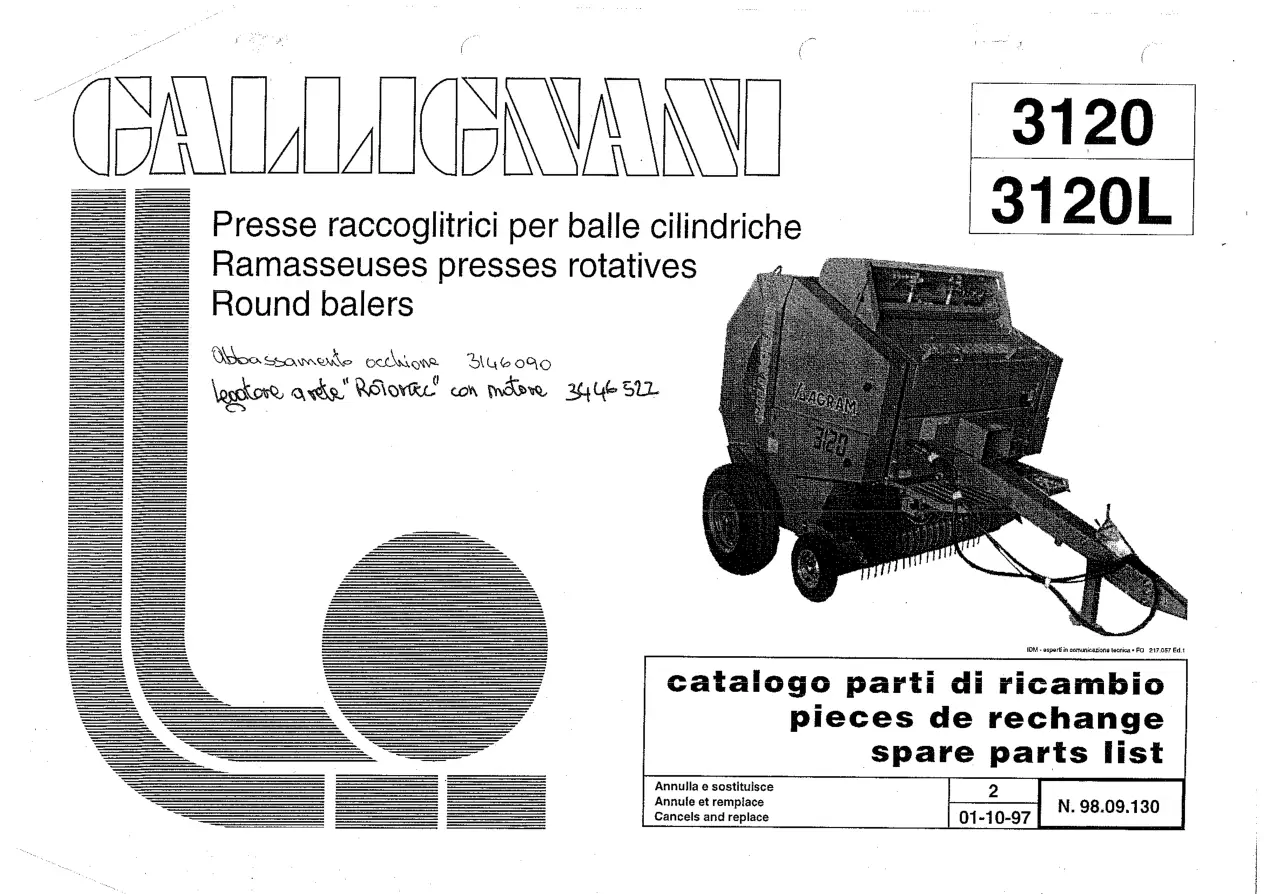 Gallignani 3120 Parts Manual