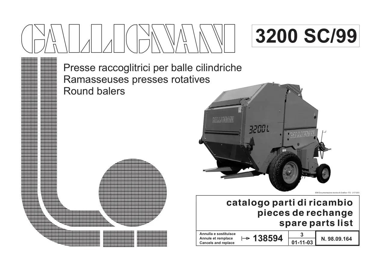 Gallignani 3200 Sc Parts Manual