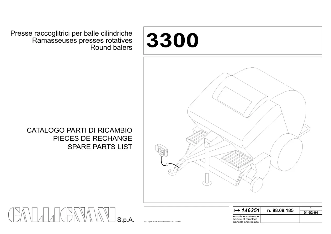 Gallignani 3300 Parts Manual