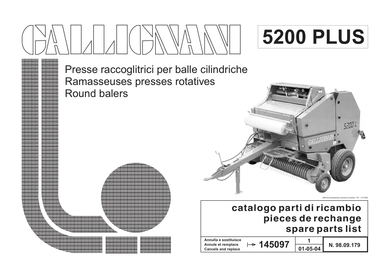 Gallignani 5200 Parts Manual