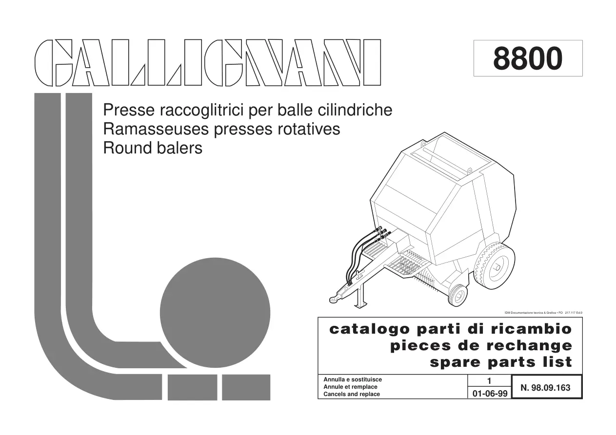 Gallignani 8800 Parts Manual