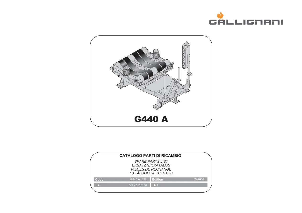 Gallignani G440A Parts Manual