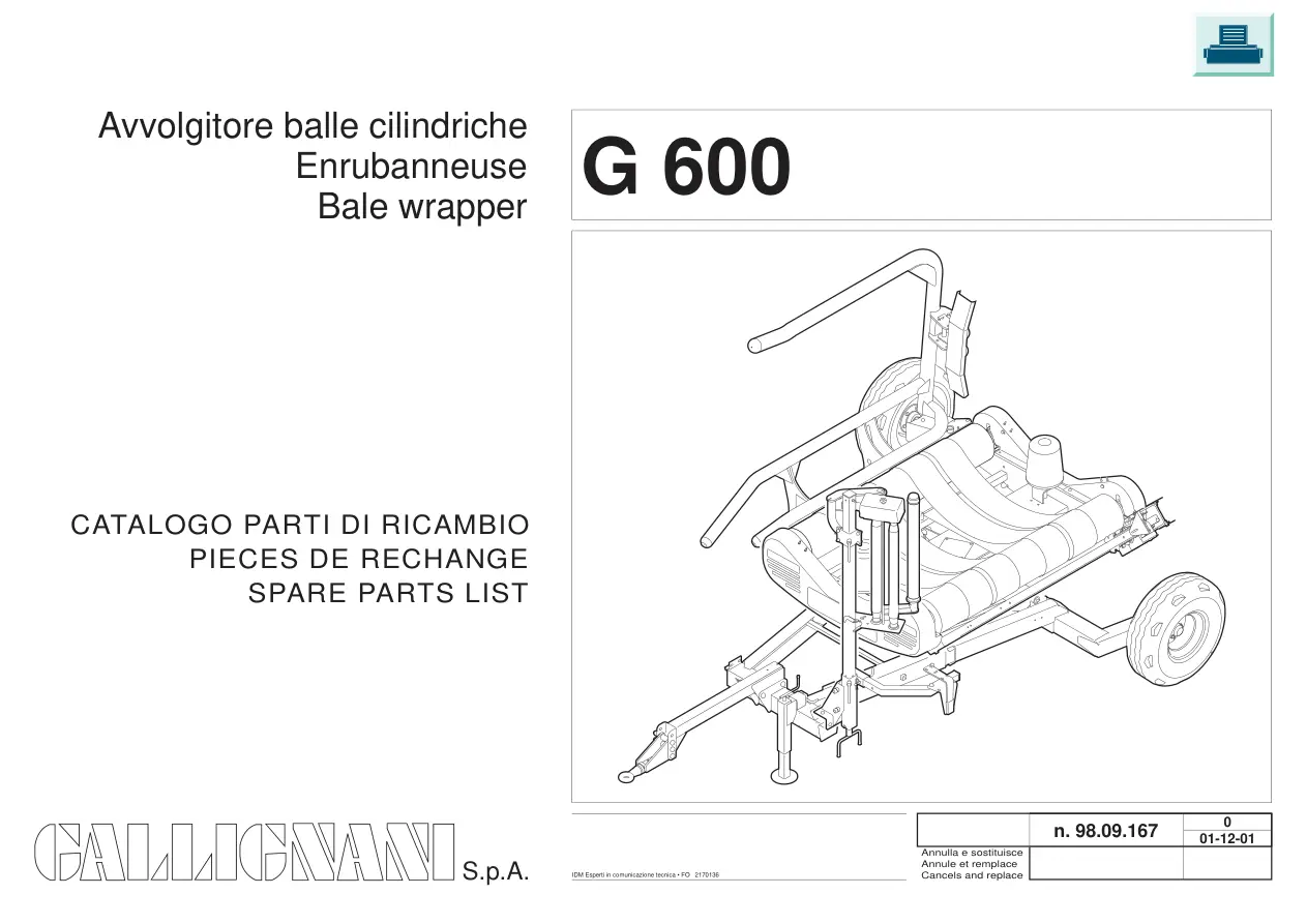 Gallignani G600 Parts Manual