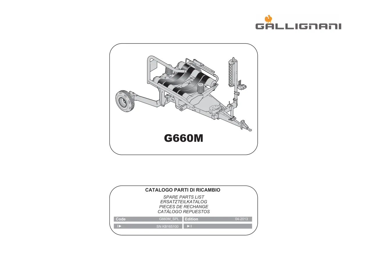 Gallignani G660M Parts Manual