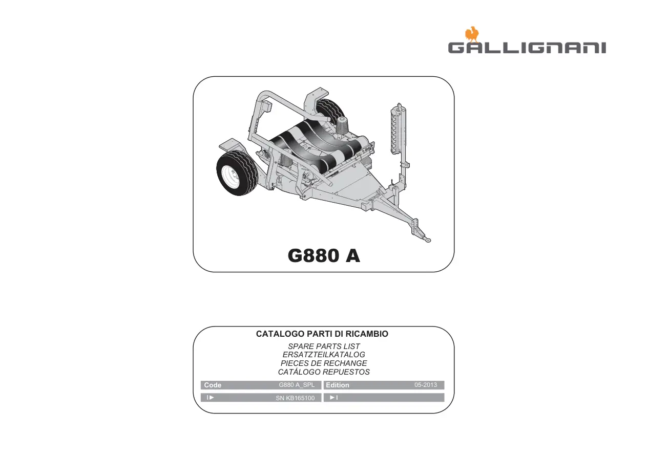 Gallignani G880A Parts Manual